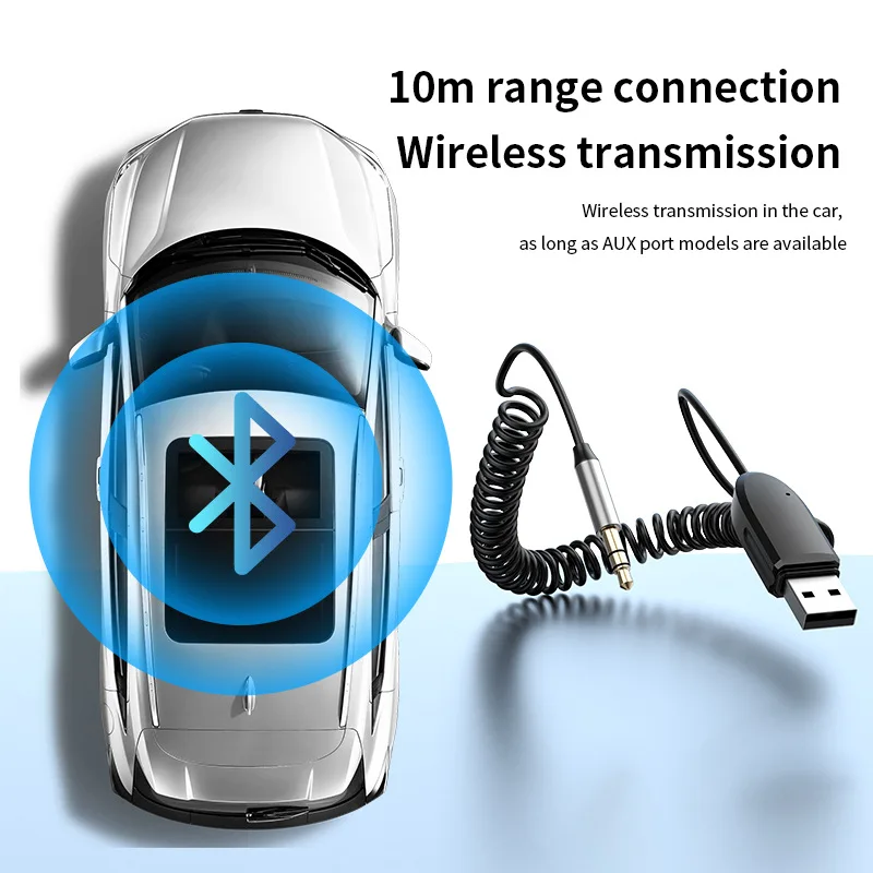Bluetooth 5.4 Aux Adapter Wireless Car Bluetooth Receiver USB to 3.5mm Jack Audio Music Adapter Mic Handsfree For Car Speaker
