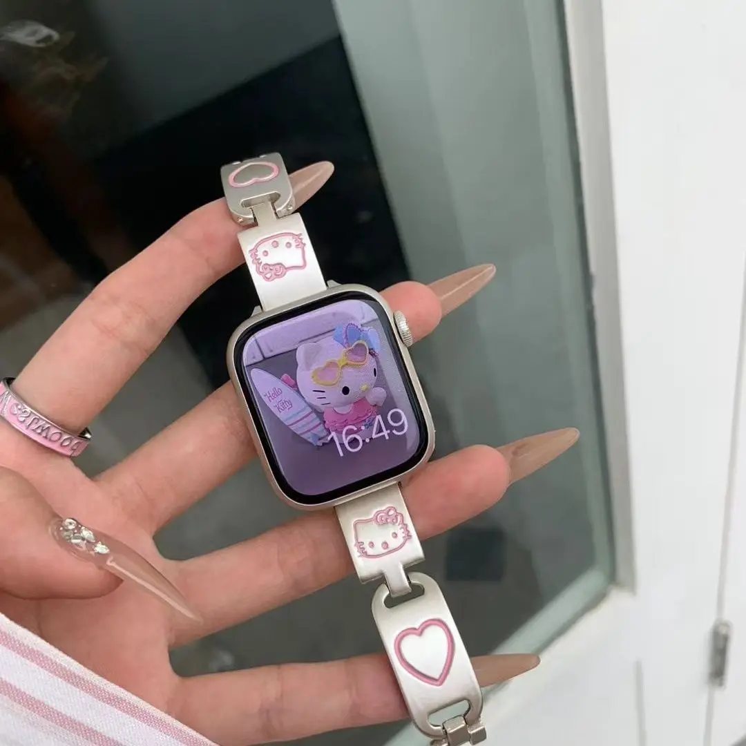 Hello-Kitty-Strap-for-iWatch-Band-Ultra-2-49mm-44mm-45mm-41mm-40mm-38mm ...