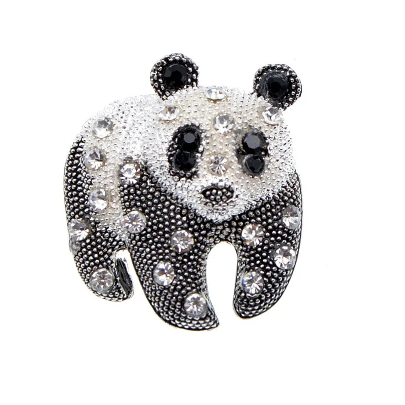 

CINDY XIANG Black And White Color Panda Brooch Unisex Fashion Animal Design Rhinestone Jewelry High Quality New 2020