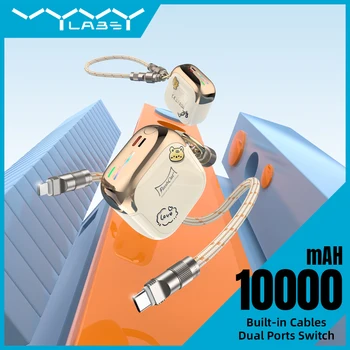 10000mAh Mini Power Bank 22.5W Fast Charge Powerbank External Battery with Type-C to Lightning Cable for iPhone Huawei Samsung 1