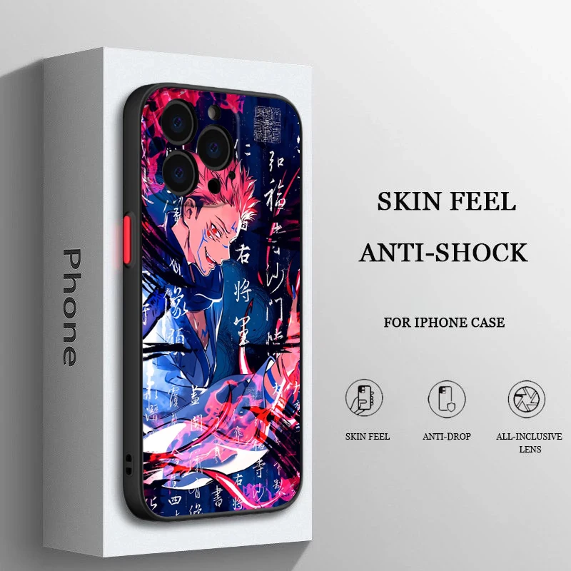 thumbnail image 1 of Jujutsu Kaisen Anime For iPhone 15 Ultra 14 13 12 11 Mini XS XR X 8 7 Pro Max Plus Frosted Translucent Phone Case, 1 of 5
