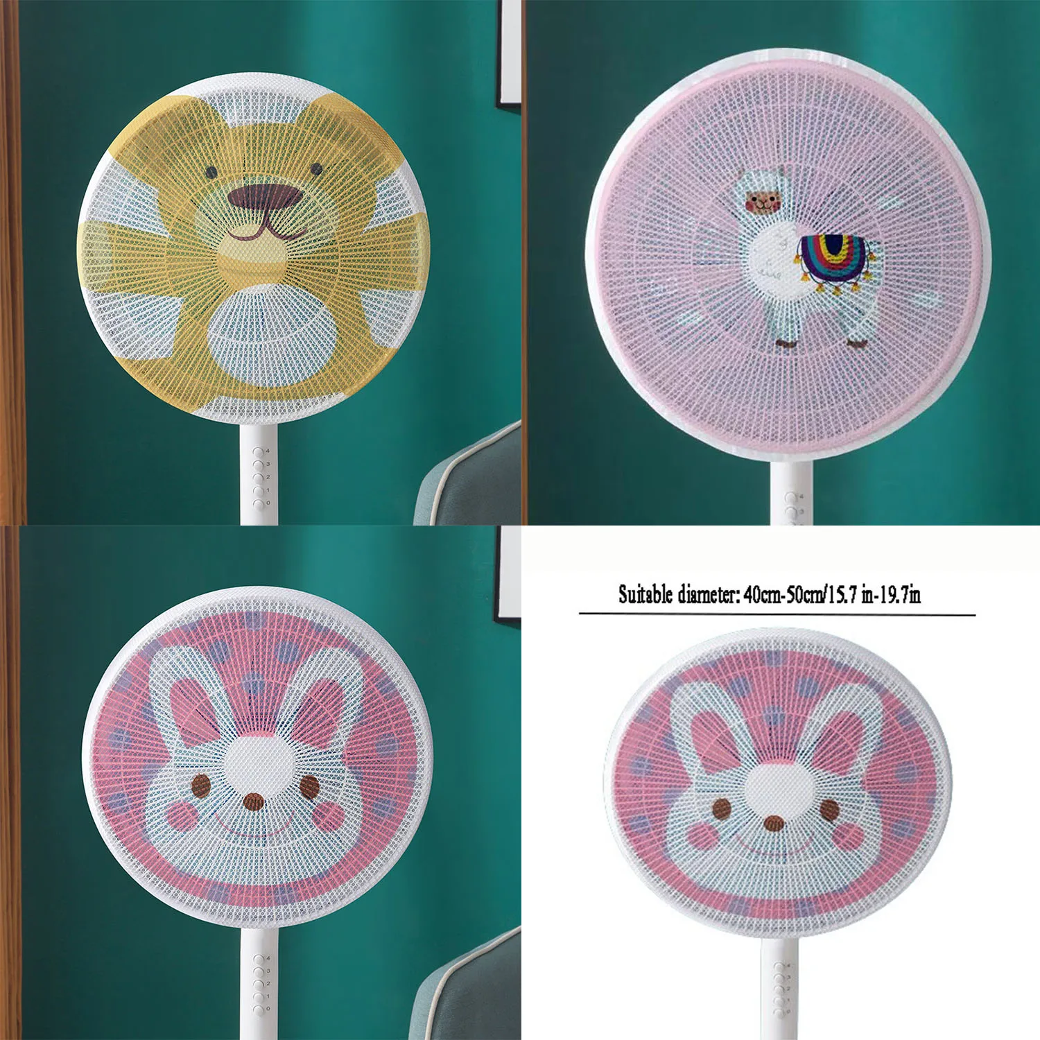 Round Cartoon Fan Protection Cover Dustproof Round Fan Cover Electric Dust for Floor Kid Finger Safety Protection Net