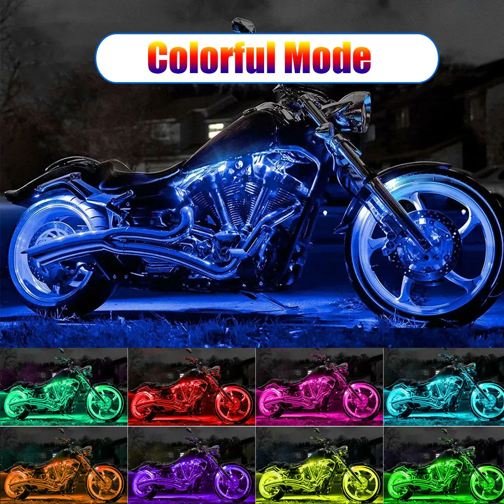 

Светодиодсветильник RGB-лента для мотоцикла, 12 шт.