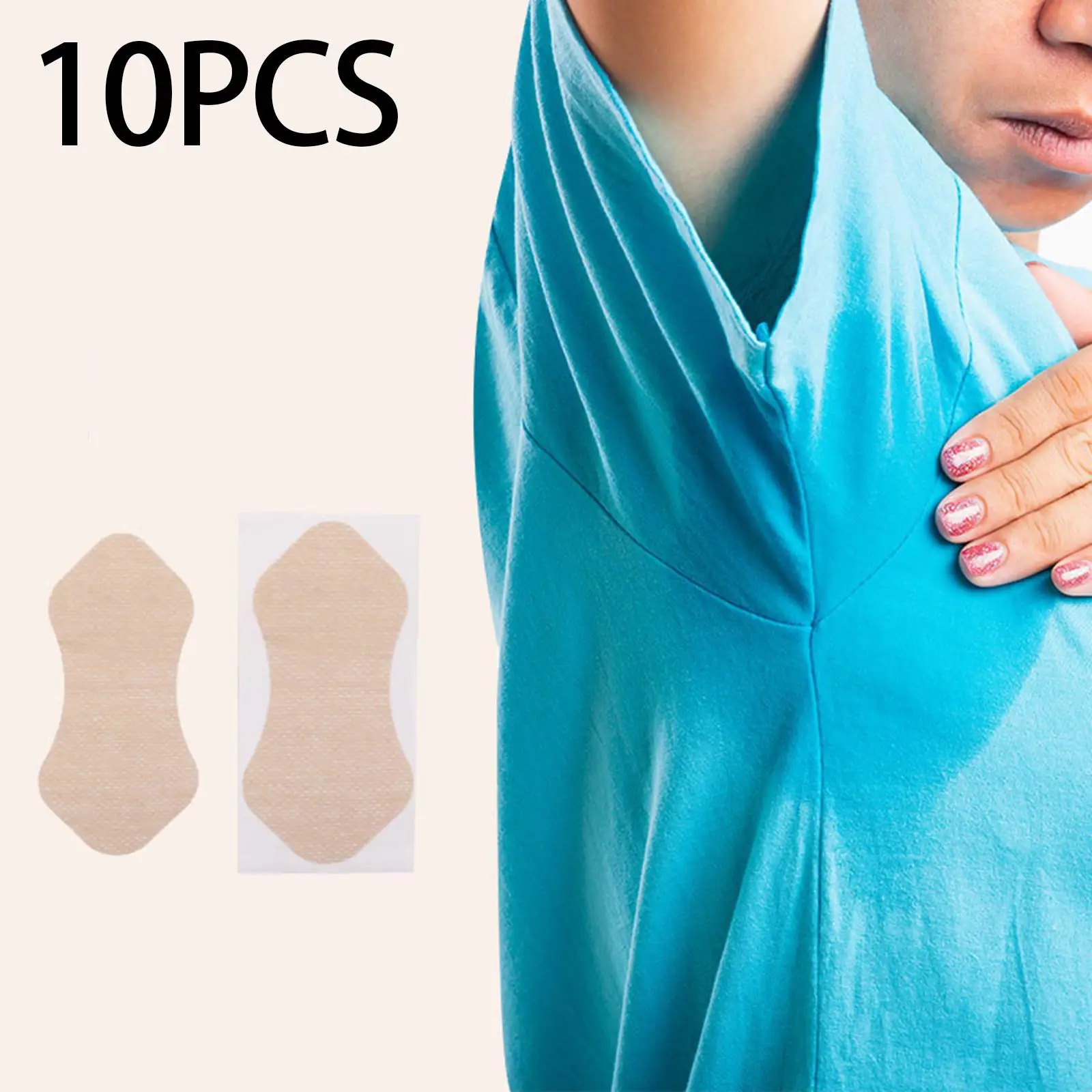 10Pcs Armpit Sweat Pads Soft Self Adhesive Disposable Stay Dry Traceless Invisible Armpit Patches Armpit Antiperspirant Stickers