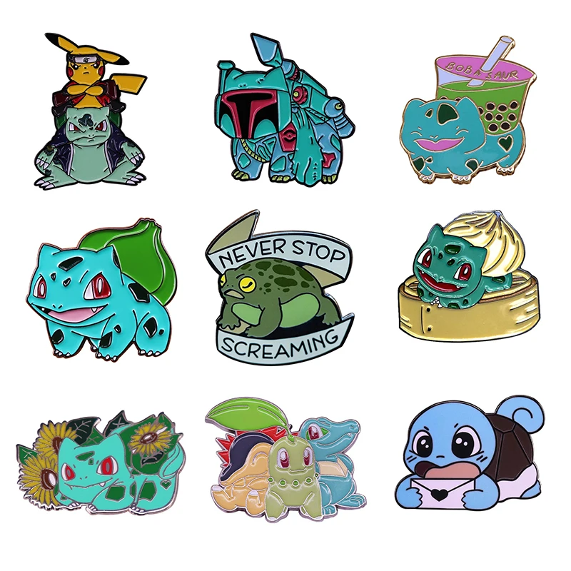 

Anime Pokemon Metal Cartoon Brooch Bulbasaur Enamel Pins Lapel Pins Badge Hats Clothes Backpack Decoration Jewelry Accessories