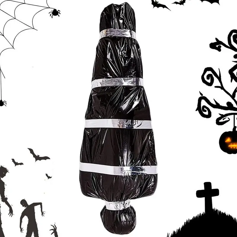 

Поддельный труп на Хэллоуин, погиб смертных трупов в сумке, реквизит на Хэллоуин, подвесной труп в черном мешке, уличное садовое дерево