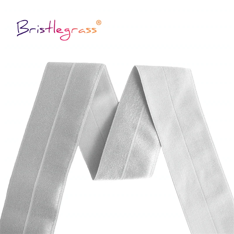 BRISTLEGRASS 50 100 Hof 1-1/2 "40mm Solide Shiny Falte Über Gummi FOE Spandex Satin Band Gurtband band Stoff Kleid Nähen Trim – Detail 40