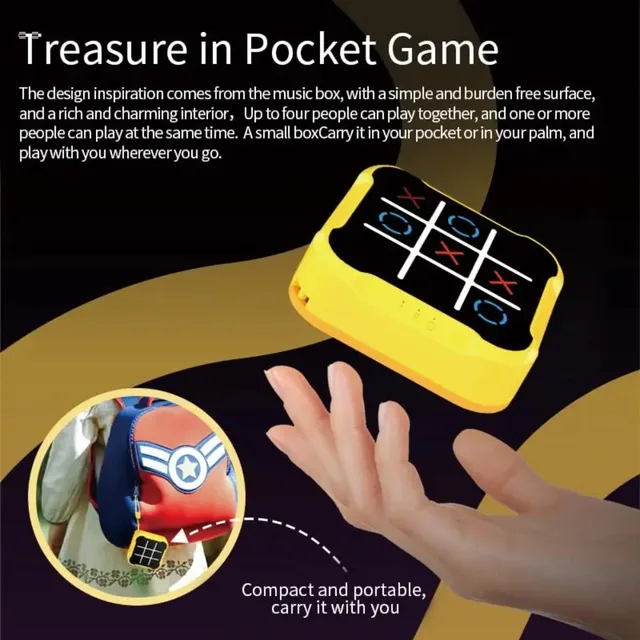 Unisex 3-in-1 Electronic Tic Tac Toe Game Travel Puzzle Toy Infinite Board Portable Memory Learning Game for Kids Adults Ages 3+ 3