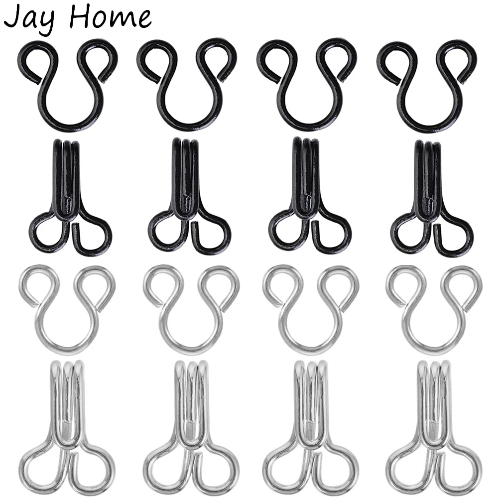 Description Picture 2 of item100 Sets Sewing Hook and Eye Latch 11.5-17mm Large Hooks and Eyes Closure for Bra Clothing Trousers Skirt Sewing DIY Craft