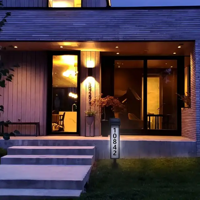 Solar House Number Light | LED Address Sign with Stake, Solar-Powered Outdoor Lighting for Home 3