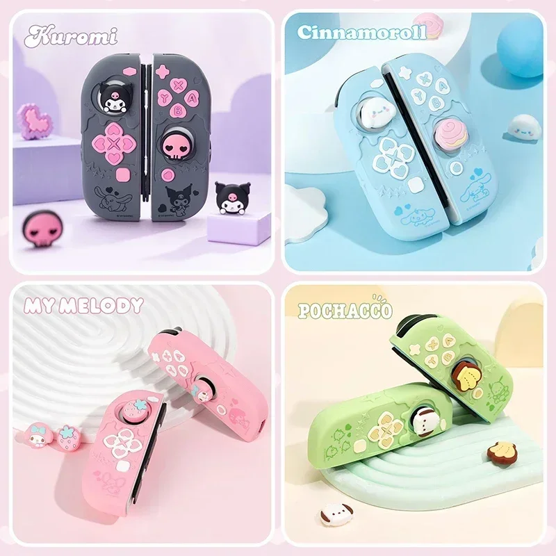 

Anime Sanrio Ns/oled Handle Protective Case Switch Kuromi Cinnamoroll Pochacco Anti-fall Digital Accessories Decorat Peripheral