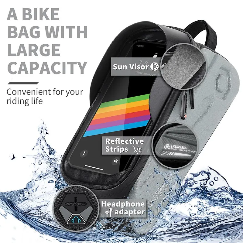 WEST BIKING Bicycle Bag Waterproof 7.0 Inch Phone Case 1.7L Touch Screen Top Tube Front Frame Bag Road MTB Cycling Accessories
