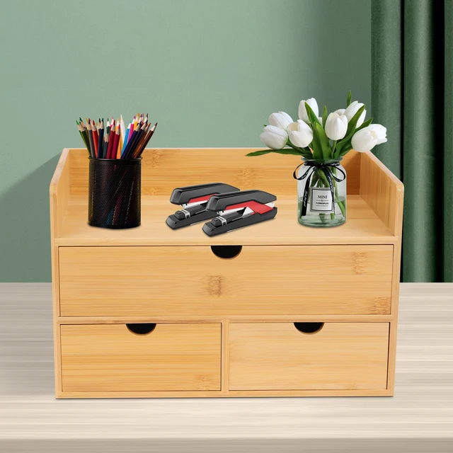 Stylish and functional Bamboo desk organizer