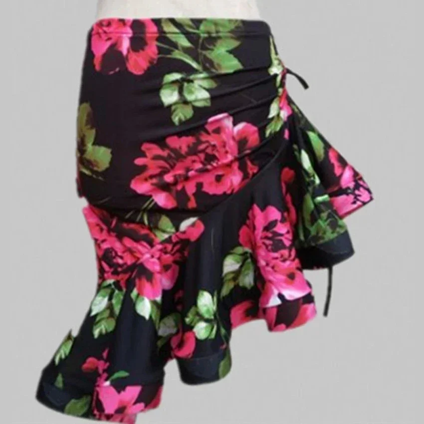 Dance Dress Leopard Print Women Classic Latin Dance Costumes Asymmetrical Ruffle Mermaid Skirt Lady Salsa Chacha Tango Rumba Dress
