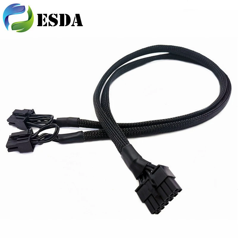 Dual Pcie 8pin 6+2 Pin To 12pin Modular Power Supply Cable For Seasonic