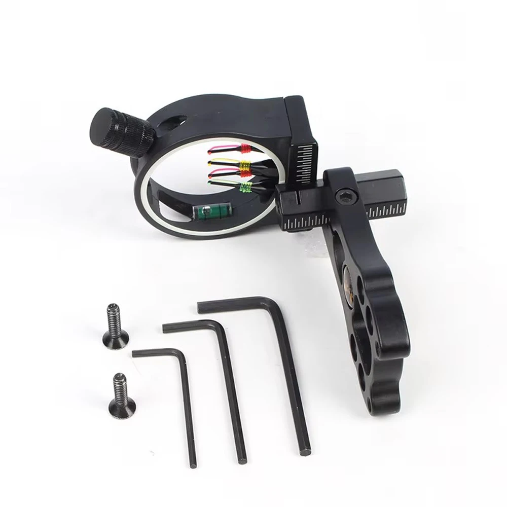 5-poliges Bogenvisier, 0,029 Zoll, Faser-Compound-Bogenvisier mit LED-Sichtlicht für Compoundbögen, Bogenschießen, Jagd – Detail 15