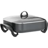 Family-Sized Electric Skillet With Lid and Diamond Shield Scratch-Resistant Non-Stick Finish, 12 by 12 by 3 In, Gray 4