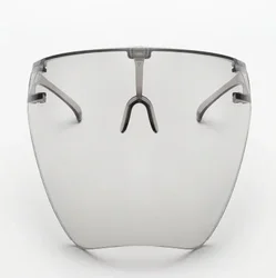 Enhanced Protective Face Shield Sunglasses with Spherical Lens (Full Grey)