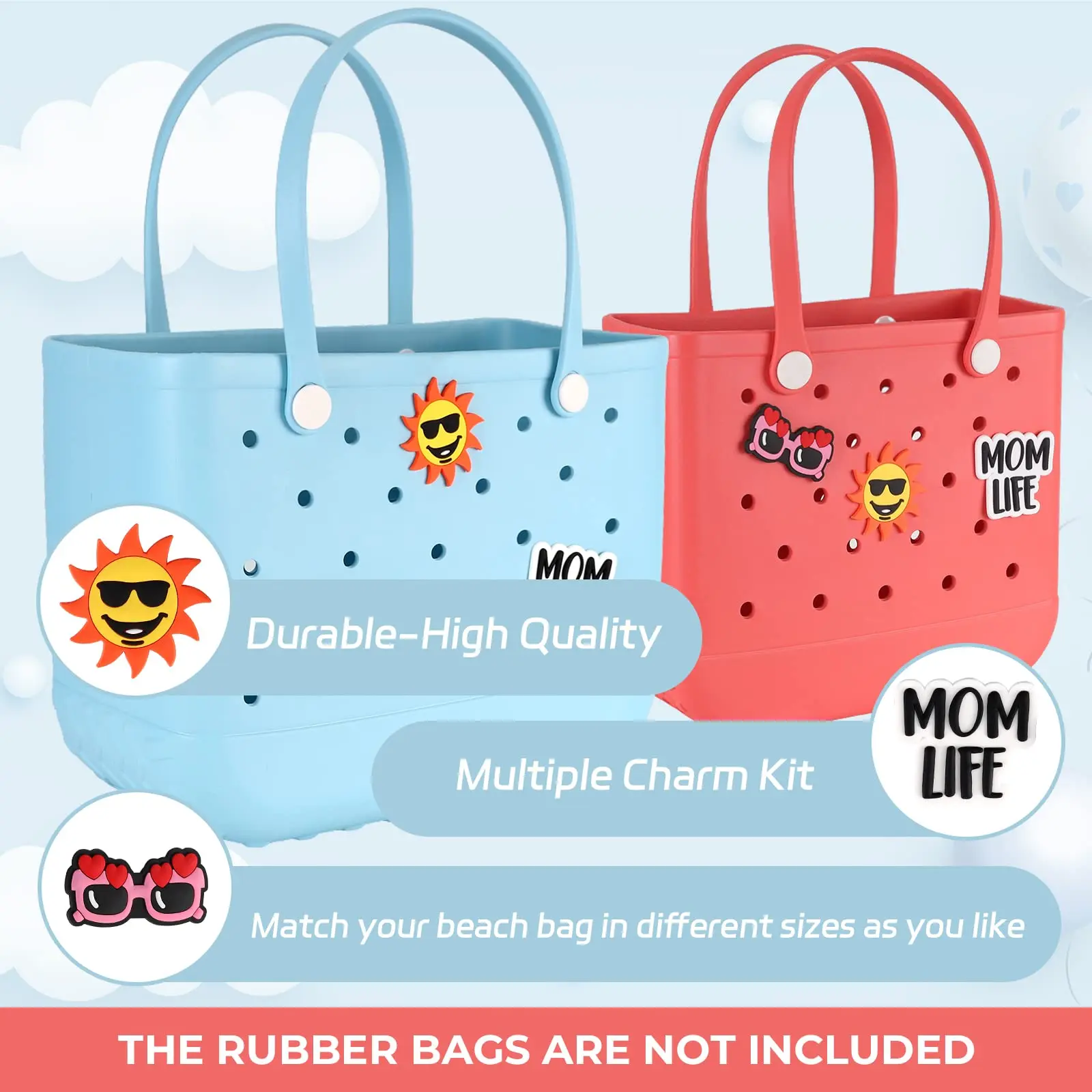 Beach Bag Rubber Tote Bag, Travel Storage Bag Fashion Hole Tote Bag  Creative Waterproof Sandproof Handbag for Beach, Pool