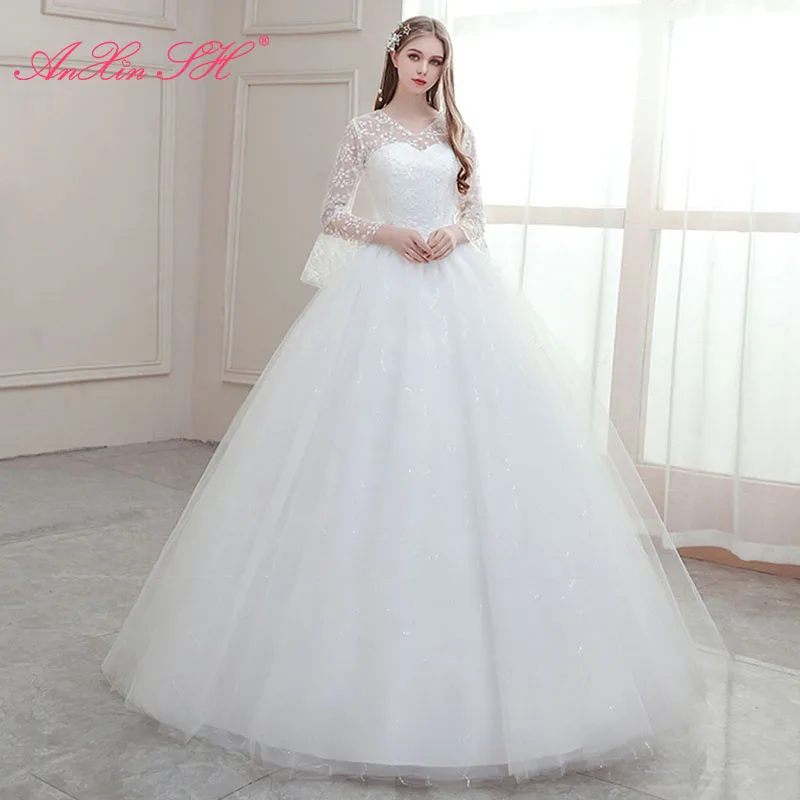 anxin-sh-princess-white-flower-lace-abito-da-sposa-francese-retro-con-scollo-a-v-flare-mezza-manica-abito-da-sposa-abito-da-sposa-scintillante