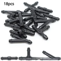 Windshield Washer Tube Connector Joiner T Piece Straight 3 Way Y Piece Air Fuel Water Gasoline Cleaner Washer Nozzle Hose 18Pcs 1