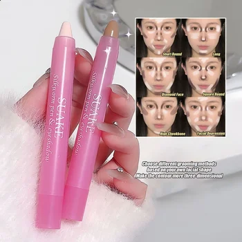 Heallor Matte Highlighter Contouring Stick 3D Shadow Cream Pen Sculpt Nose Facial Eye Lying Silkworm Brightening Concealer Penci - Thumbnail 3