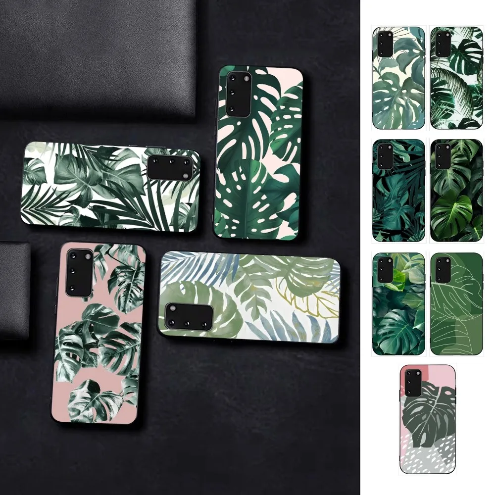 Leaves Monstera Green Phone Case Per Samsung S 9 10 20 21 22 23 30 23Plus Lite Ultra Fe S10Lite Fundas