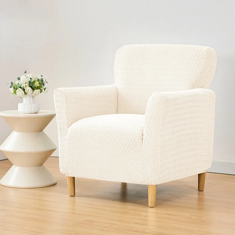 Jacquard Club Tub Sofa Cover Elastic Single Armchair Slipcover Stretch Spandex Chair Slipcover for Bar Counter Living Room