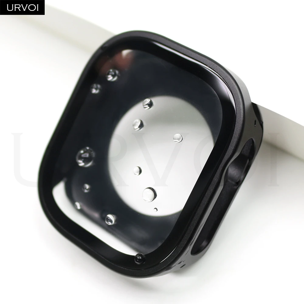 URVOI Apple Watch Ultra 3 2 Serisi 10 9 876 SE için tam koruma, alüminyum alaşımlı tampon, temperli cam ekran koruyucu, iWatch için