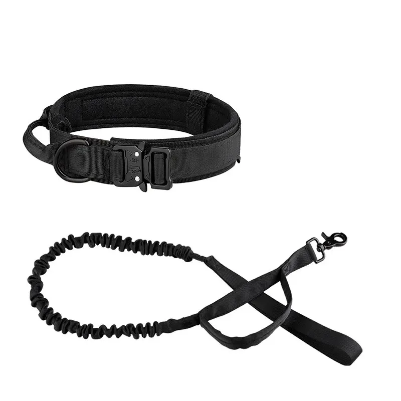 Medium And Large Breed Tactical Dog Collar And Leash Set: Suitable For All Breeds, Adjustable Durable.