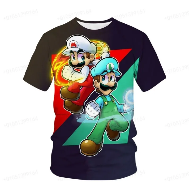 

Super Mario Brothers Luigi T-shirt 3d Printing Cartoon Children's Clothing Girl Clothes Summer Short Sleeve