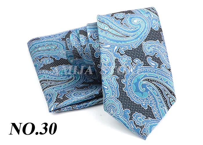 Blau rot grün Paisley Krawatten für Männer Luxus Jacquard Krawatte & Einst ecktuch Set Herren Hochzeits feier Krawatte Geschenke für Männer Anzug täglich – Detail 32
