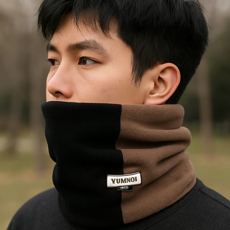 Women Fleece Scarf Face Mask Windproof Thermal Neck Cover