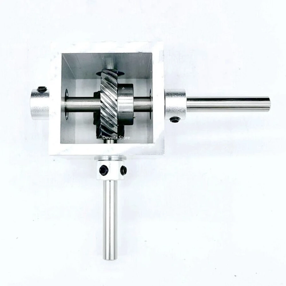1: 2 Micro Right Angle Gear Reducer Accelerator 6MM 10/20 Teeth Aluminum Alloy Helical Gear Transmission Corner Device