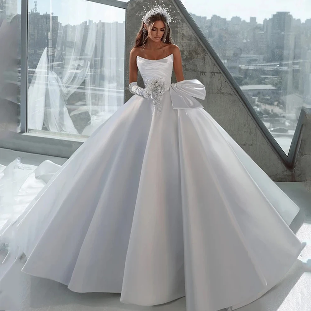 

Lvory Mermaid Wedding Dresses 2023 Sweetheart Satin Bridal Gowns Boho Beach Detachable Train Wedding Prom Gowns Custom Size
