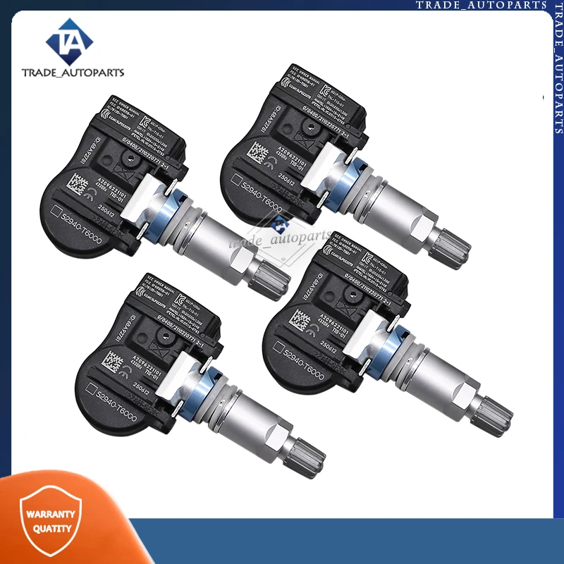 Enhanced Tire Pressure Monitoring System Sensor - Pack of 4 (433MHz)