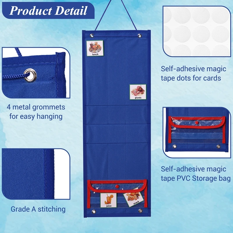 NALFI-Visual Schedule For Kids Daily Routine Chart With 70 Cards Calendar Pocket Autism Learning Behavioral Tool