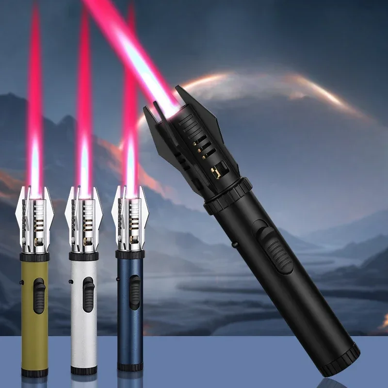 High Temperature Jet Windproof Lighter 1300℃ Cool Lightsaber Igniter Outdoor Barbecue Kitchen Lighter Gadgets For Men