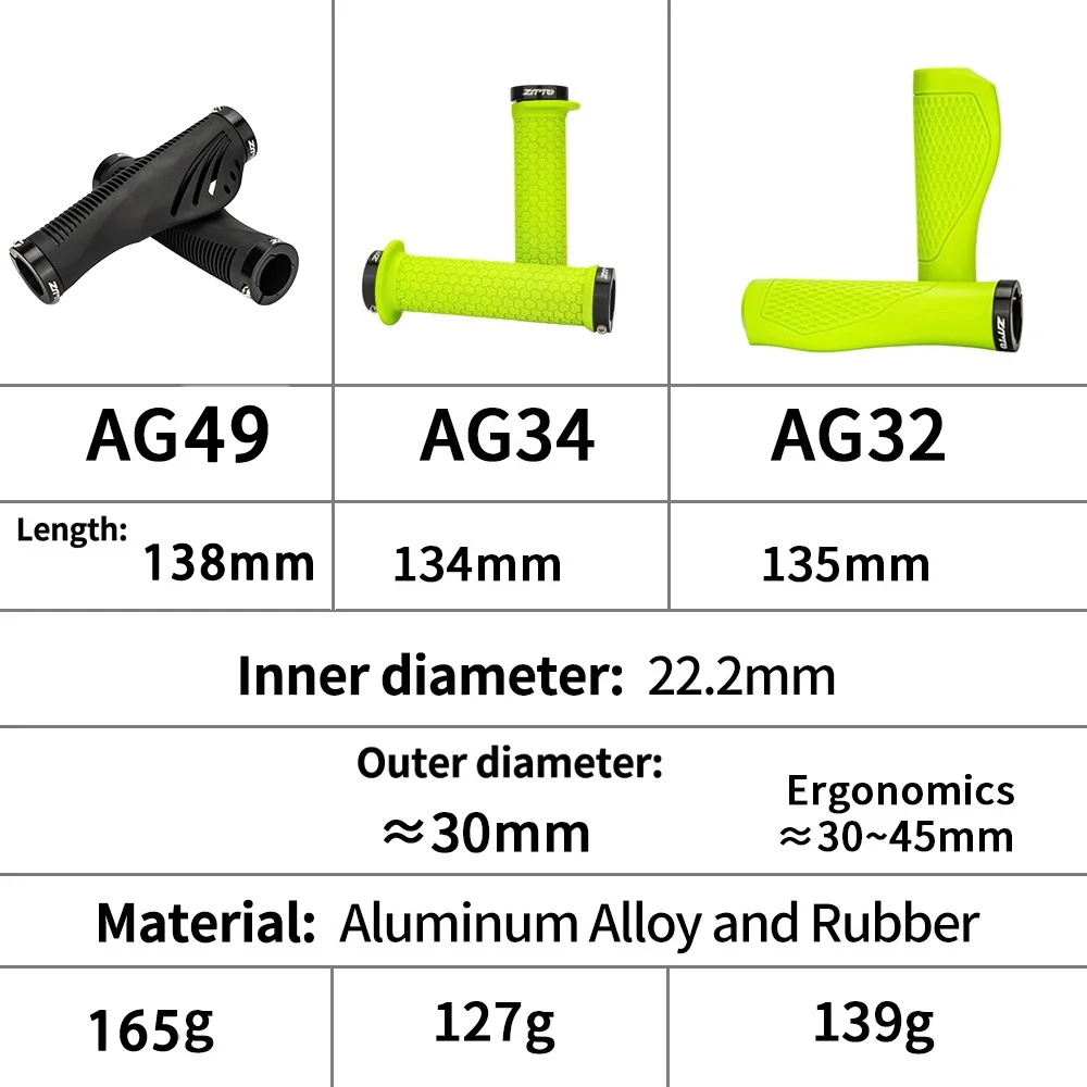 ZTTO Bicycle Grips Soft Rubber MTB Handlebar Grips Ergonomic Shockproof Anti-Slip Handlebar Cover Dual Lock