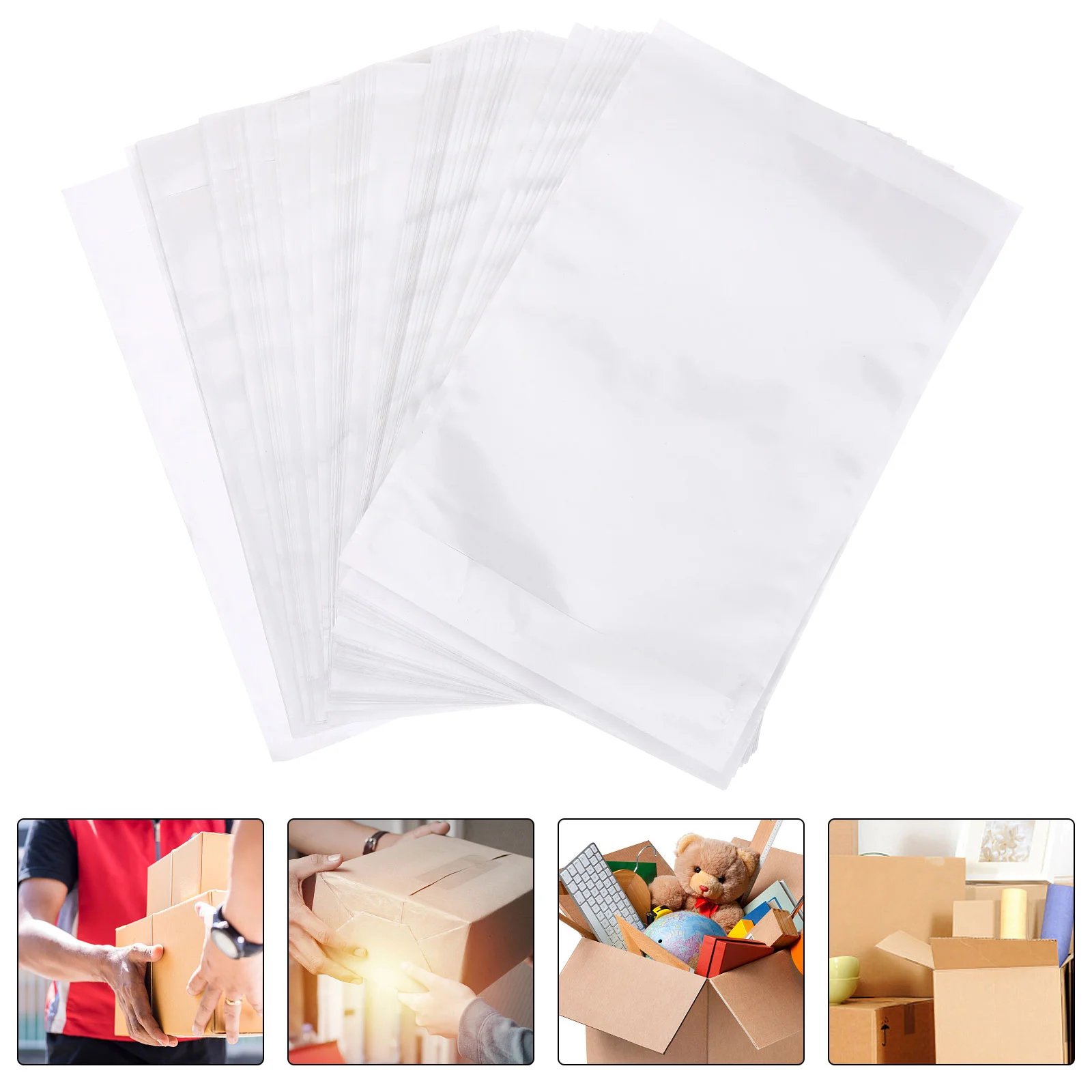 

100 шт. наборы этикеток для доставки, упаковочный лист, конверты, маленькие прозрачные конверты или клейкие рукава