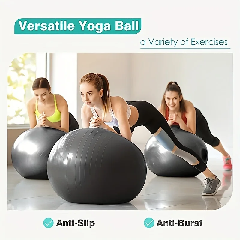 Yoga Ball Durable PVC Explosion-proof Yoga Ball Ideal for Yoga Fitness Postpartum Recovery Hand Pump Included