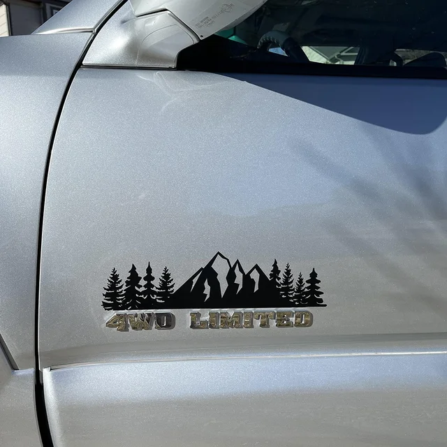 Mountain Trees Car Decal, Car Emblem Graphic, Banner Treeline Stickers Vehicle Side Vinyl Accessories Sticker For Truck Si
