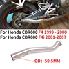 Slip on For Honda CBR600 F4 CBR600 F4i 1999 - 2007 51mm Motorcycle Exhaust Escape Muffler Moto Modified Middle Link Pipe DB Kill