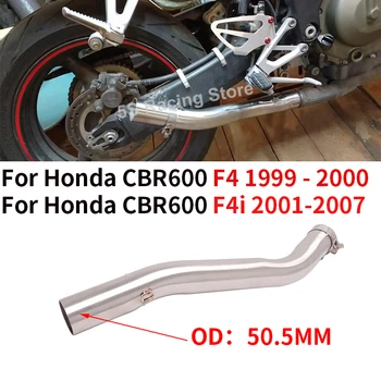 Slip on For Honda CBR600 F4 CBR600 F4i 1999 - 2007 51mm Motorcycle Exhaust Escape Muffler Moto Modified Middle Link Pipe DB Kill