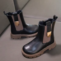 Lederoptik Boots mit Gummiband – Bild 4