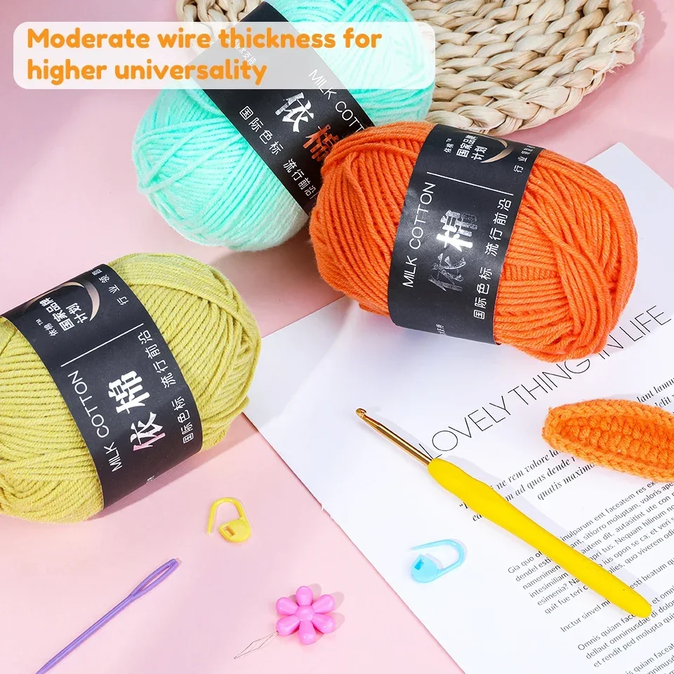 Knitting Yarn Crochet Yarn Cotton Yarn 50G 4Ply Fenrry for Crochet Crafts