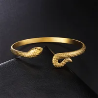 Snake Bangles for Women Men Luxury Stainless Steel Animal Snake Cuff Bracelets Adjustable Gothic Party Jewelry Gift Accessories 1