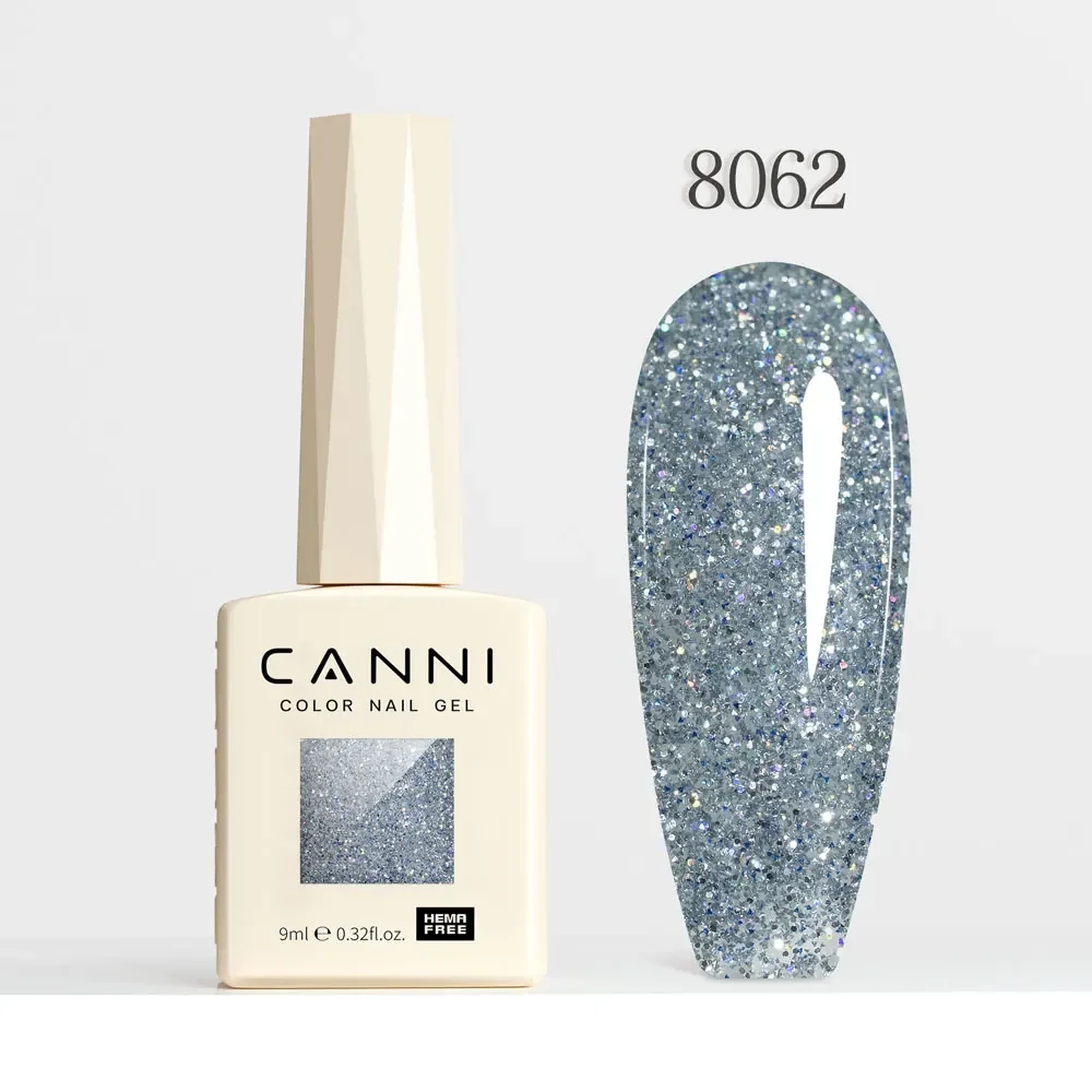 CANNI HEMA Free Black Glitter Diamond Sparkle Gel Polish - Long-Lasting Glossy Finish