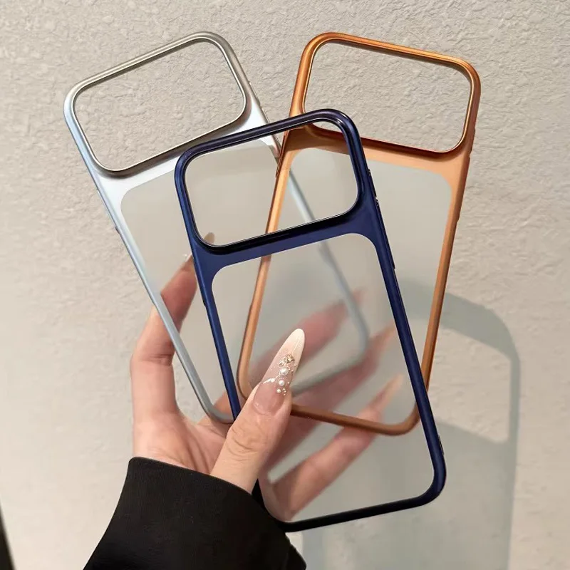 Luxury Slim Matte Acrylic Clear Plating Case – Translucent Ultra Thin Cover