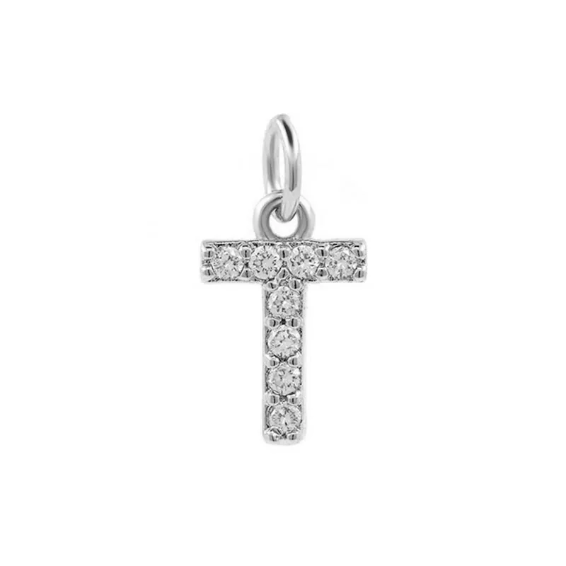 Silver Initial Letter Pendant Charms